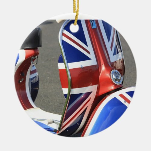 Union Jack on a Motor Scooter Ornament