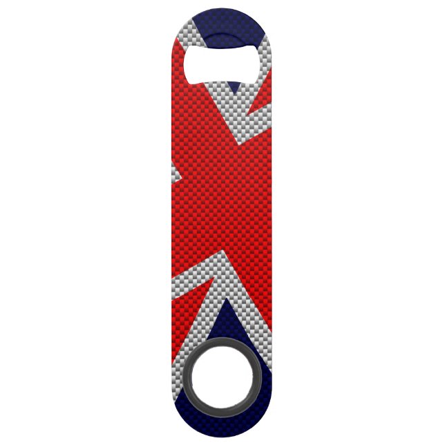 Union Jack on Carbon Fiber Style Colors Bar Key (Front)