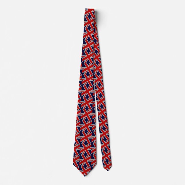 Union Jack on Carbon Fiber Style Print Tie (Front)