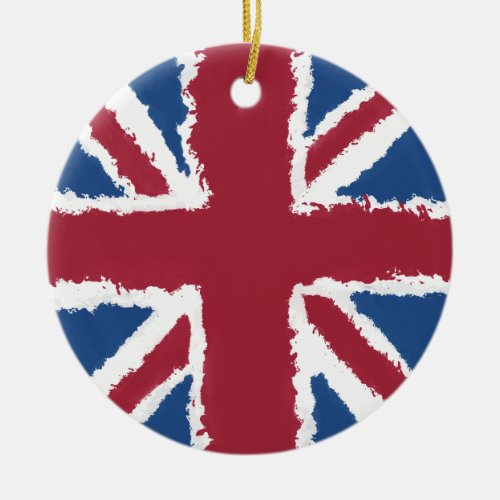 Union Jack Painted Artwork by Heva Weva  Ceramic Ornament