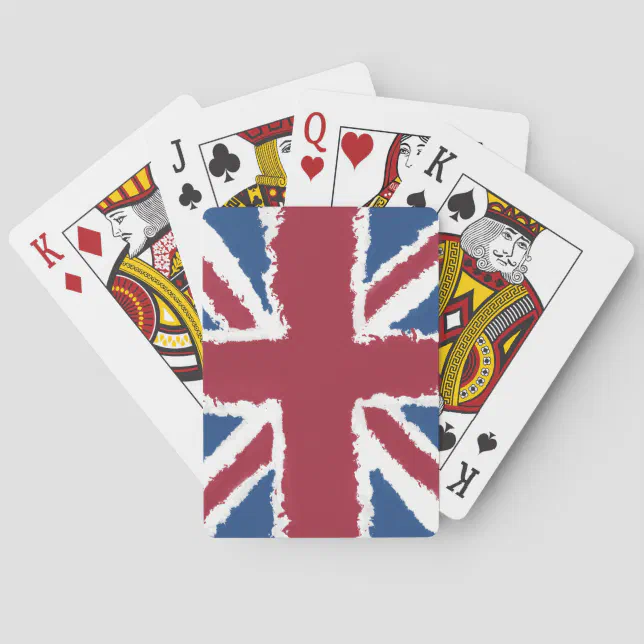 Union Jack Painted Artwork by Heva Weva Poker Cards | Zazzle