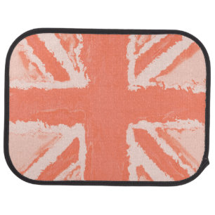 Union Jack Painted UK Art Peach Car Floor Mat