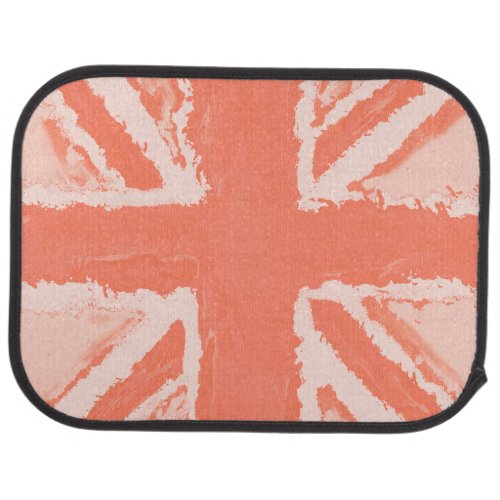 Union Jack Painted UK Art Peach Car Floor Mat