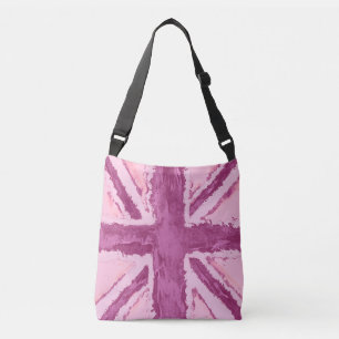 Union Jack Painted UK Art Plum Crossbody Bag