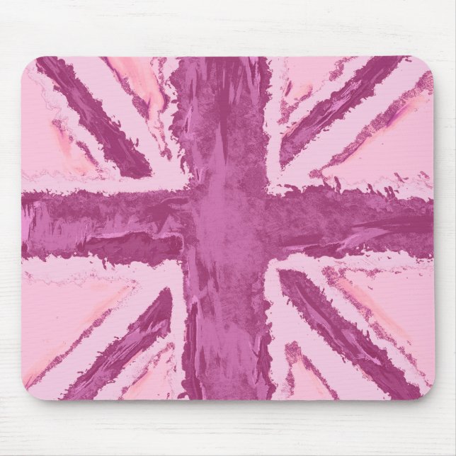 Union Jack Painted UK Art Plum Mouse Pad (Front)