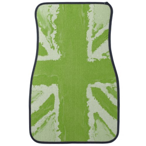 Union Jack Painted UK Art Zesty Lime Car Floor Mat