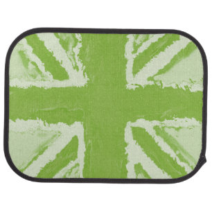 Union Jack Painted UK Art Zesty Lime Car Floor Mat