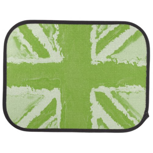 Union Jack Painted UK Art Zesty Lime Car Floor Mat