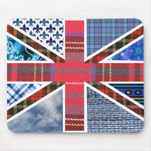 Union Jack Patchwork Pattern Mouse Pad (Front)