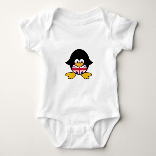 Union Jack Penguin Baby Bodysuit