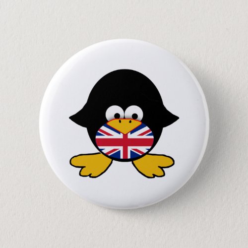 Union Jack Penguin Button
