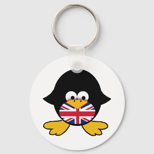 Union Jack Penguin Keychain