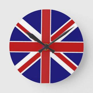 Union Jack Pentagram Flag Round Clock