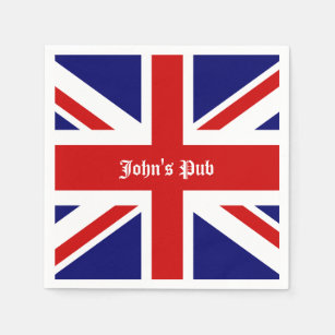 Union Jack Personalized British Pub Paper Napkins