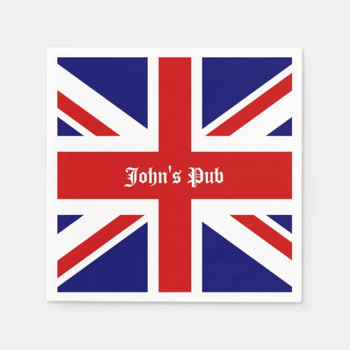 Union Jack Personalized British Pub Paper Napkins