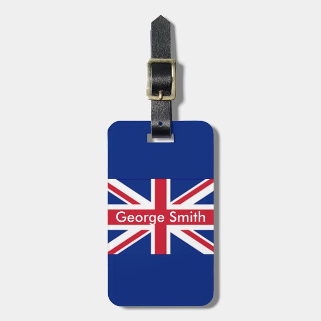 Union JacK Personnalised Luggage Tag (Front Vertical)