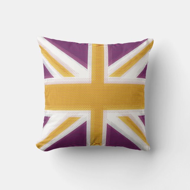 Union Jack Purple Throw Pillow (Front)