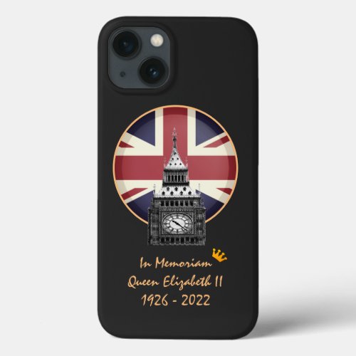 Union Jack Queen Elezabeth II  In Memoriam iPhone 13 Case