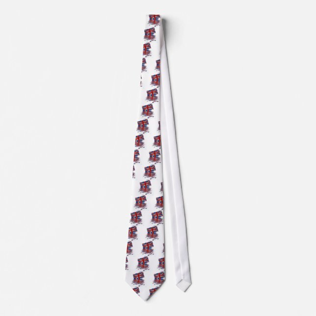 Union Jack reflected in water Neck Tie (Front)