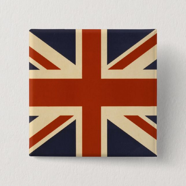 Union Jack Retro Pinback Button (Front)