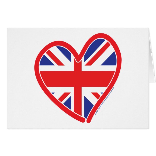 Union Jack Royal Heart Cards (Front Horizontal)