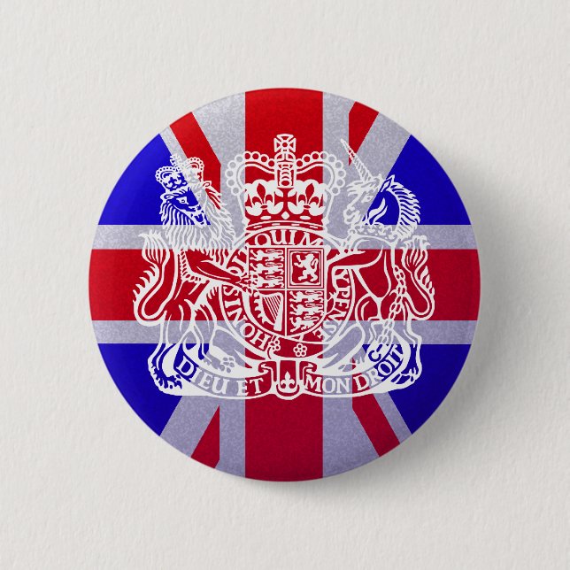 Union Jack & Seal Pinback Button (Front)