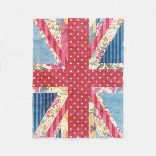 Union Jack  Shabby Chic Fleece Blanket