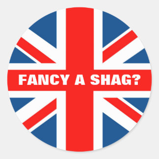 Union Jack shag Classic Round Sticker
