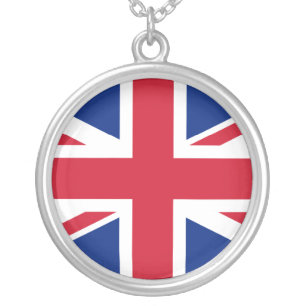 Union Jack Silver Plated Necklace