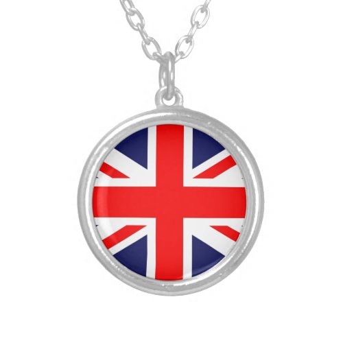 Union Jack Silver Plated Necklace
