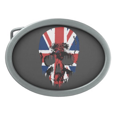 Union Jack skull Belt Buckle