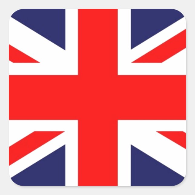 Union Jack Square Sticker (Front)
