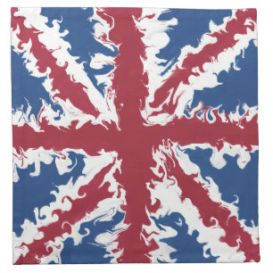 Union Jack Table Napkins, UK Flag Decor Cloth Napkin