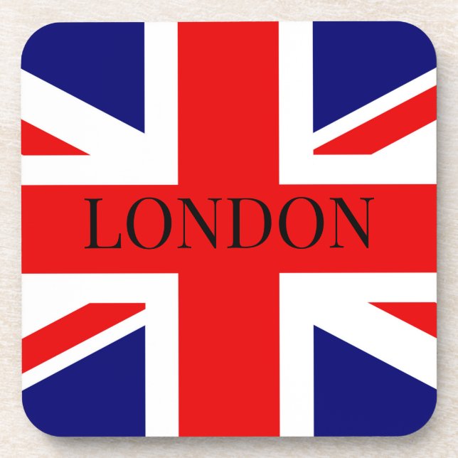 Union Jack the British Flag London   Beverage Coaster (Front)