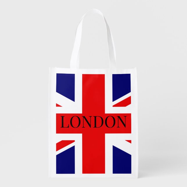 Union Jack the British Flag London   Grocery Bag (Front)
