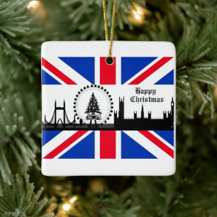 Union Jack Theme London Christmas Ornament