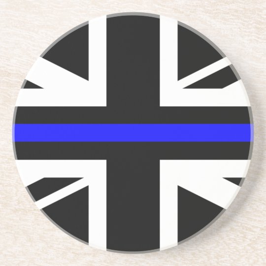 Union Jack Thin Blue Line Sandstone Coaster | Zazzle.com