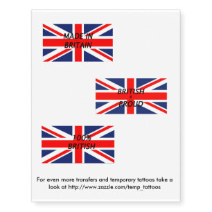 Union Jack transfers and temporary tattoos