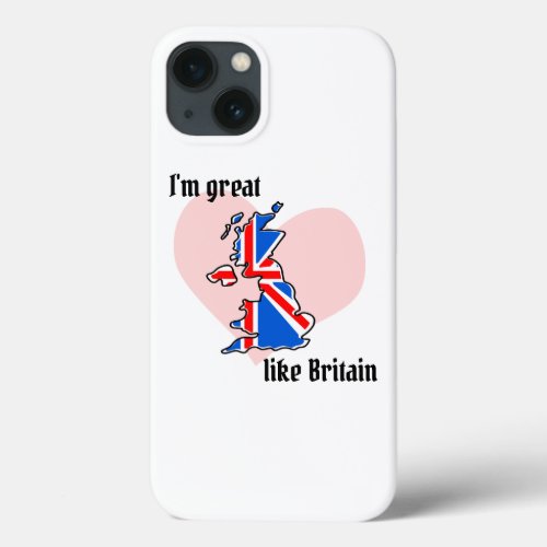 Union Jack UK British design with Heart iPhone 13 Case