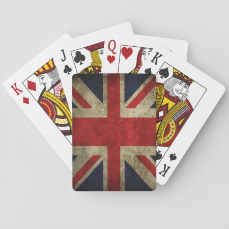 Union Jack Uk British Flag Faded Antique Playing Cards