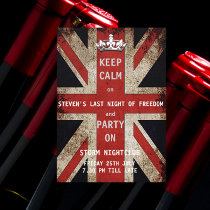 Union Jack UK Flag Bachelor Party Invitation