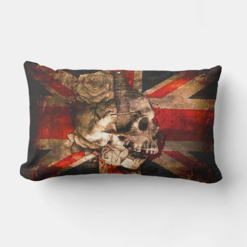 Union Jack UK Flag Gothic Lumbar Pillow