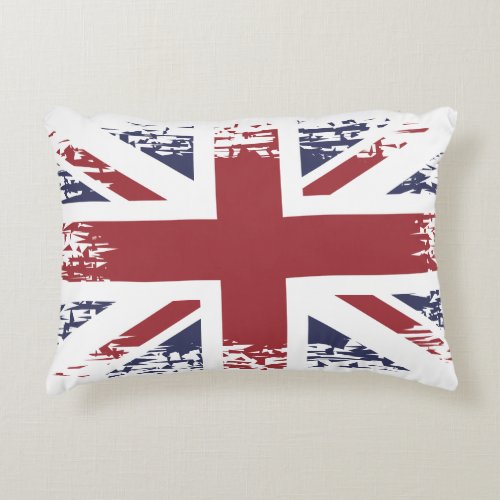 Union Jack UK flag grunge style Accent Pillow