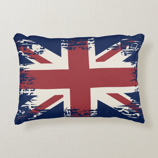Union Jack (UK flag), grunge style Accent Pillow (Front)