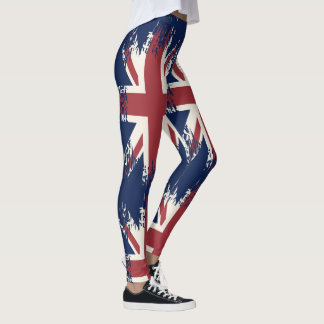 Union Jack (UK flag), grunge style Leggings