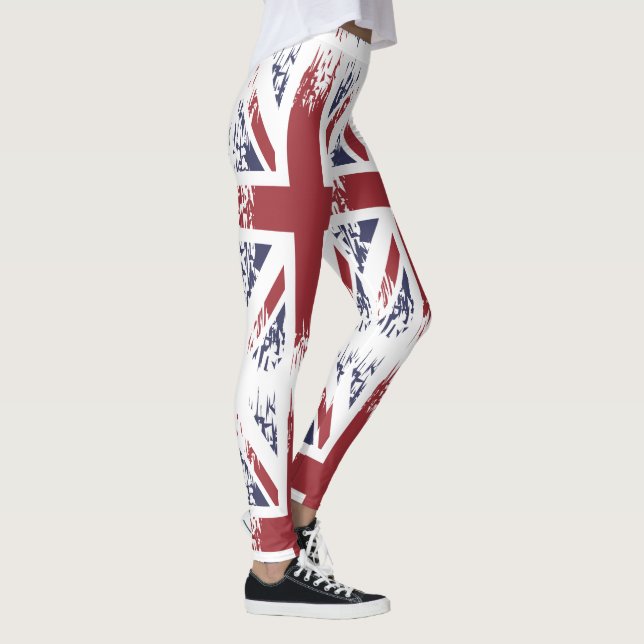 Union Jack (UK flag), grunge style Leggings (Right)