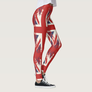 Union Jack (UK flag), grunge style Leggings