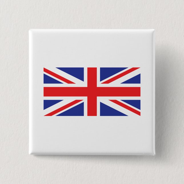 Union Jack UK Flag Pinback Button (Front)