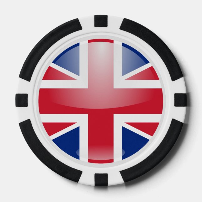 Union Jack UK Flag Poker Chips (Front)