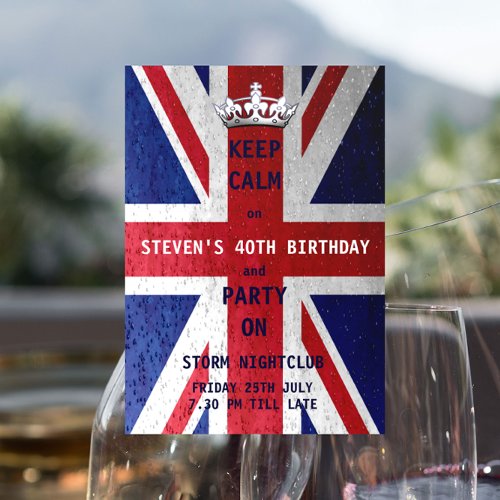 Union Jack UK Flag Birthday Party Invitations